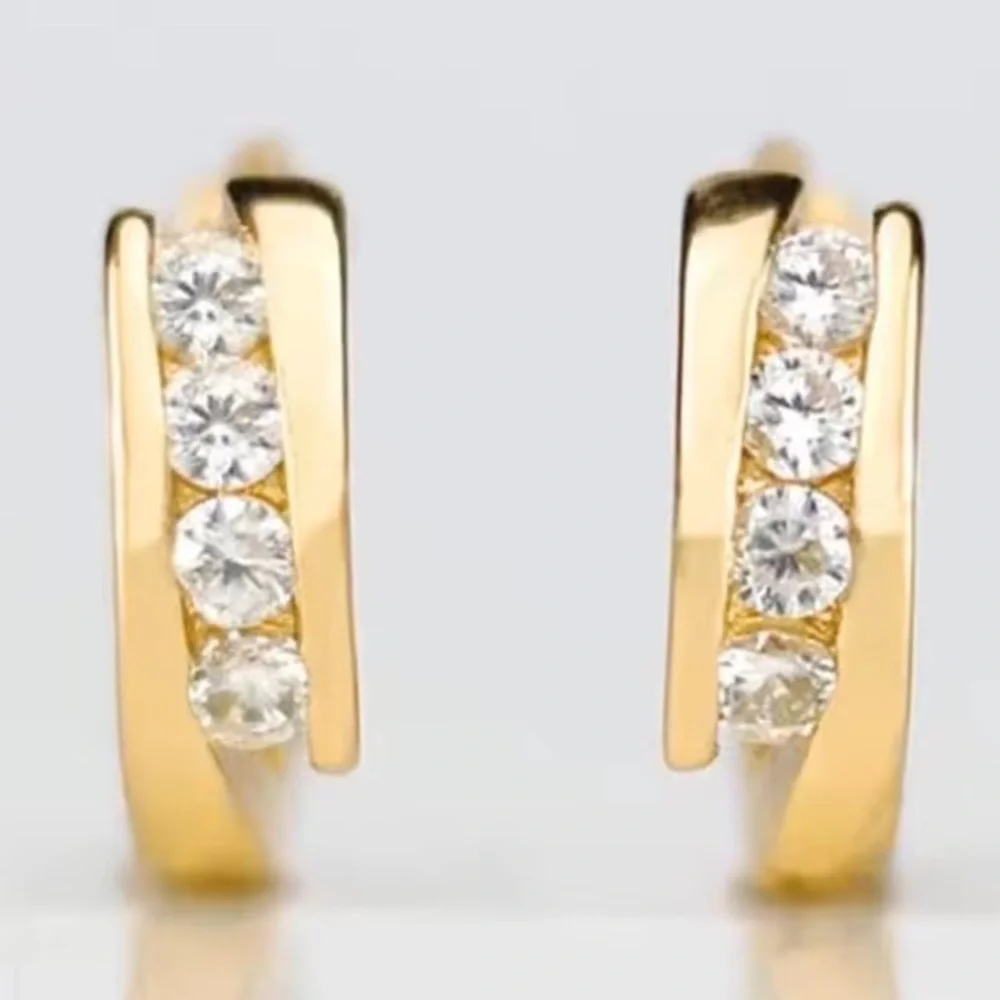 Gold Color Hoop Earrings. - Picture 1 of 5